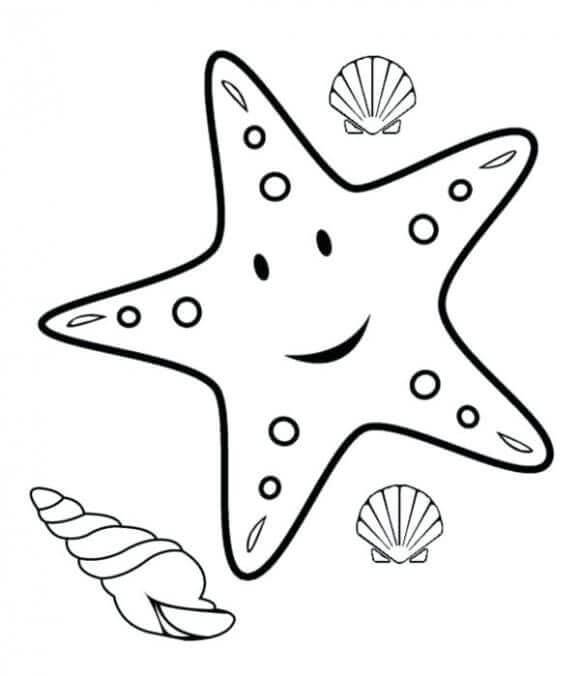 Desenho deAdorável Estrela do Mar 3 para colorir