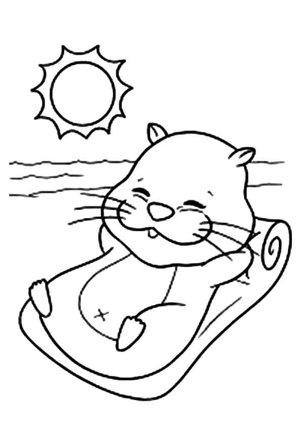 Desenho de Adorável Hamster 4 para colorir