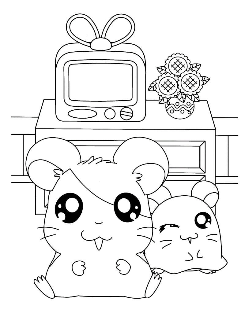 Desenho de Adorável Hamtaro para colorir