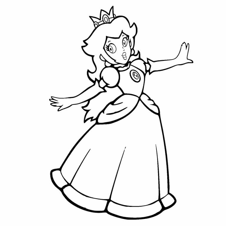 Desenho deAdorável Princesa Peach 1 para colorir