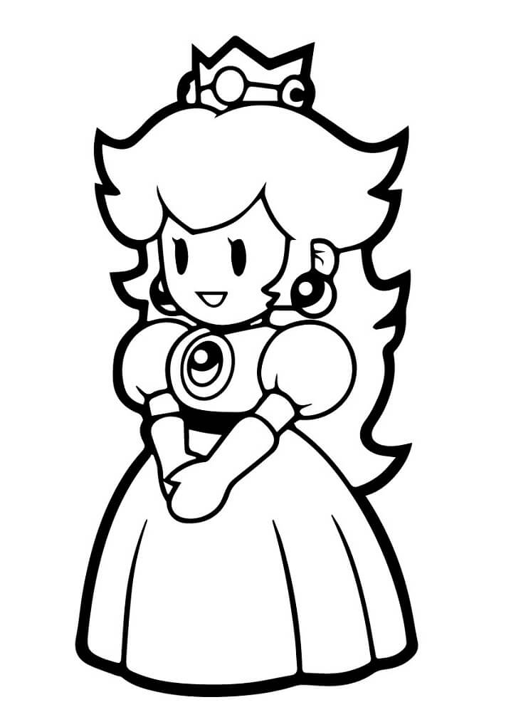 Desenho deAdorável Princesa Peach 3 para colorir