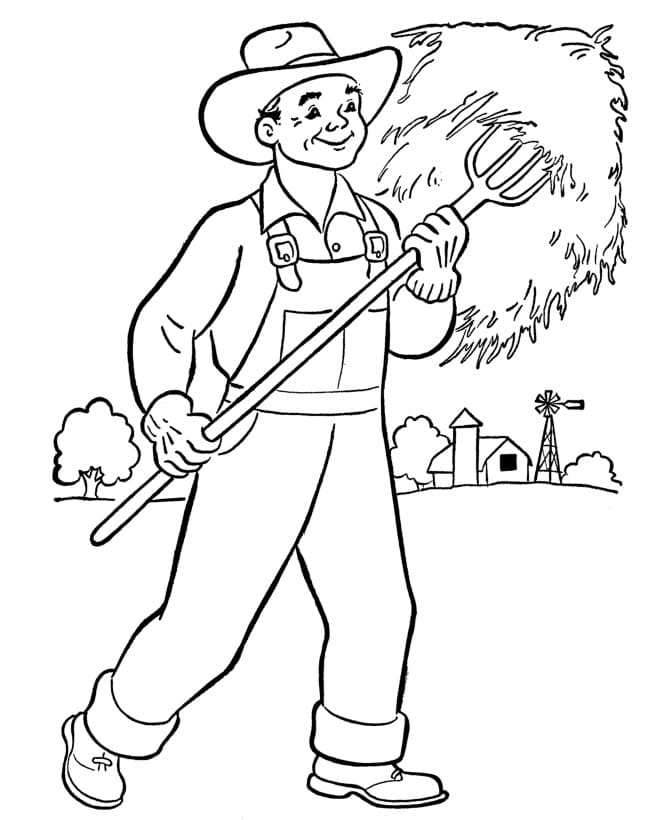 Desenho de Agricultor 1 para colorir