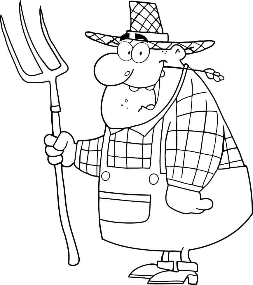 Desenho de Agricultor 2 para colorir