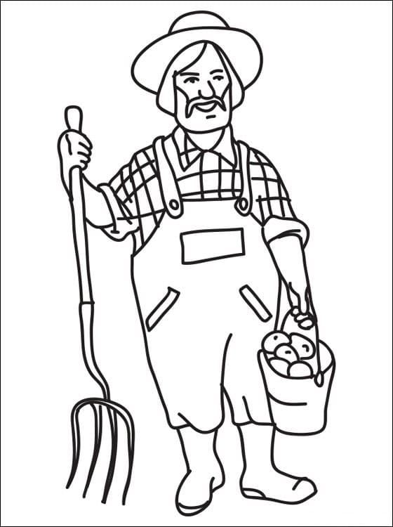 Desenho de Agricultor 3 para colorir