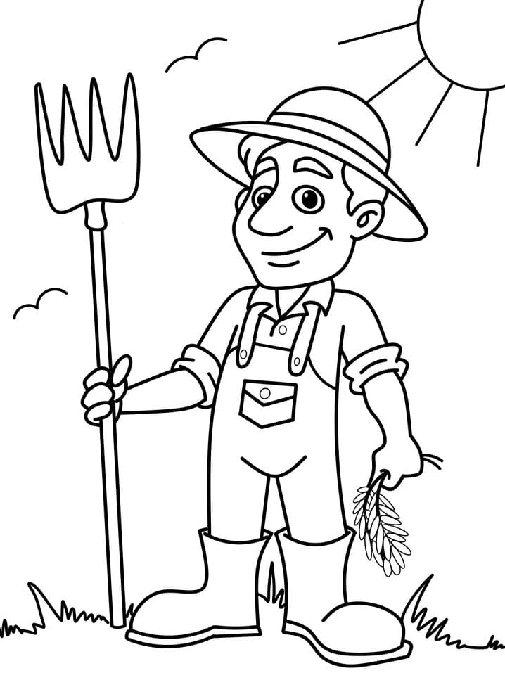 Desenho de Agricultor 4 para colorir