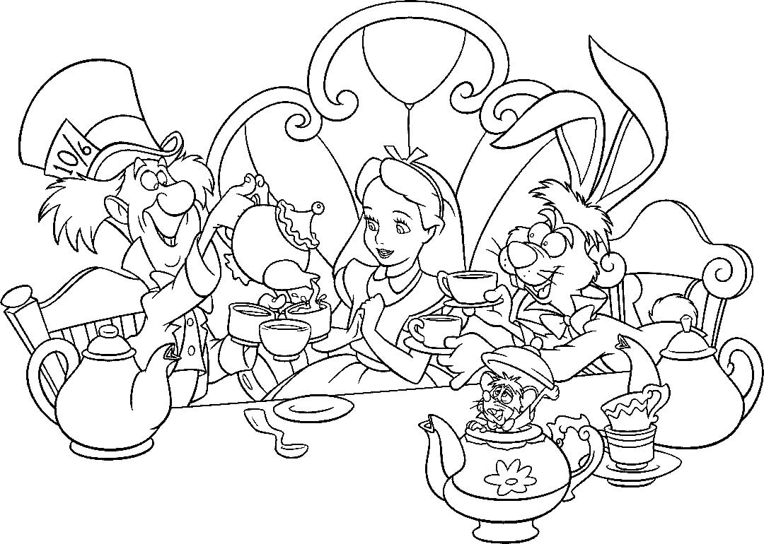 Desenhos de Alice no País das Maravilhas para colorir