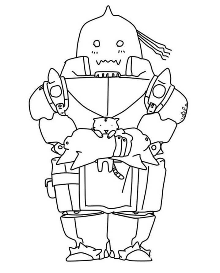 Desenho deAlphonse Elric 2 para colorir