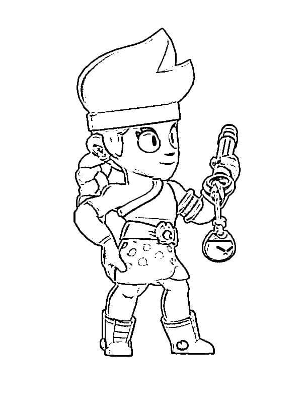 Desenho deAmber Brawl Stars 2 para colorir