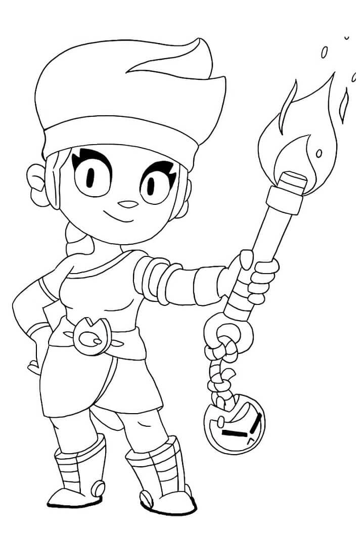 Desenho deAmber Brawl Stars 3 para colorir