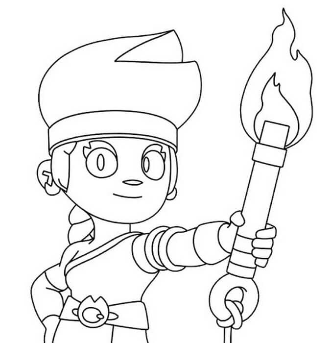 Desenho deAmber Brawl Stars 8 para colorir