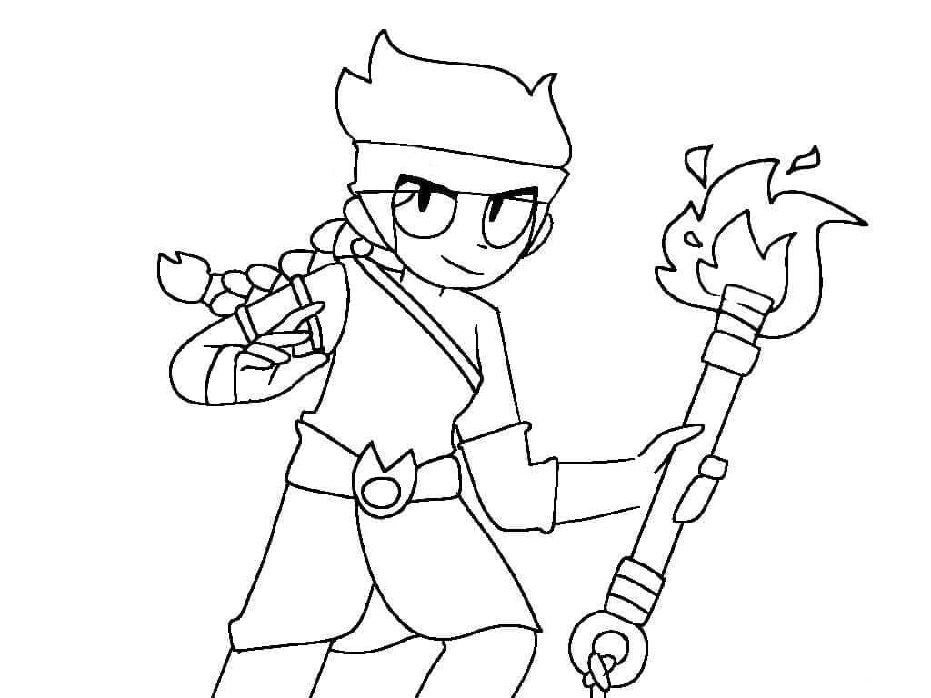 Desenho deAmber Brawl Stars para colorir