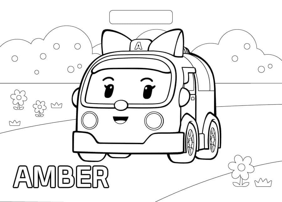 Desenho deAmber Robocar Poli para colorir