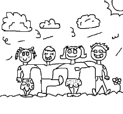 Desenho deAmigos Engraçados para colorir