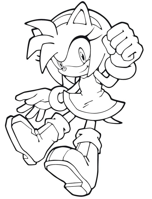 Desenho deAmy Rose Adorável para colorir