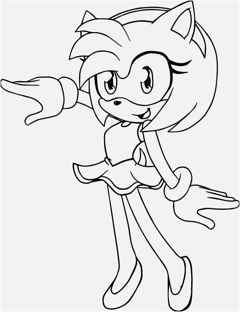 Desenho deAmy Rose de Sonic para colorir