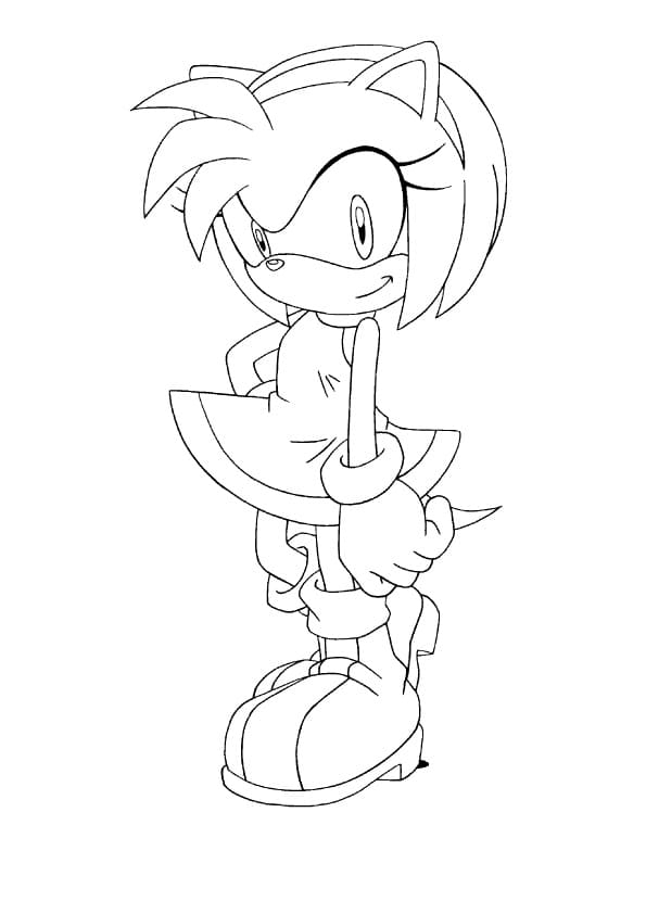 Desenho deAmy Rose Fofa para colorir