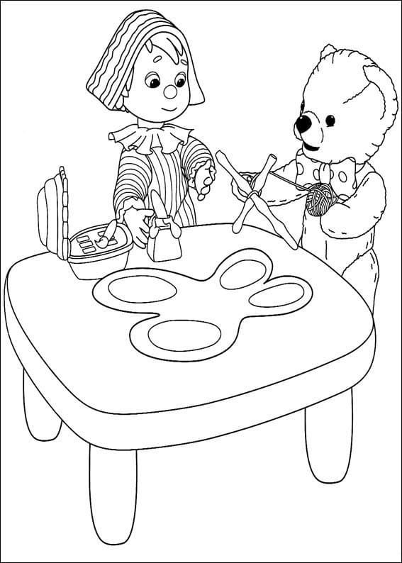 Desenho deAndy Pandy e Teddy para colorir