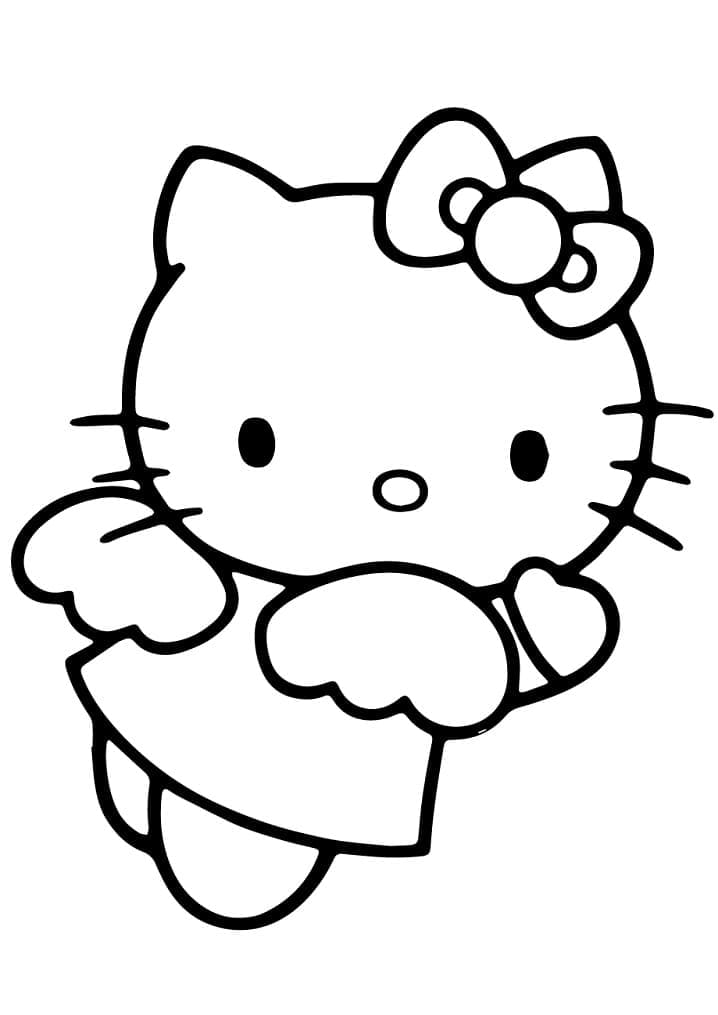 Desenho de Anjo Hello Kitty para colorir