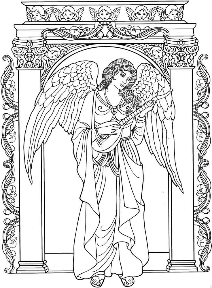 Desenho de Anjo Maravilhoso 3 para colorir