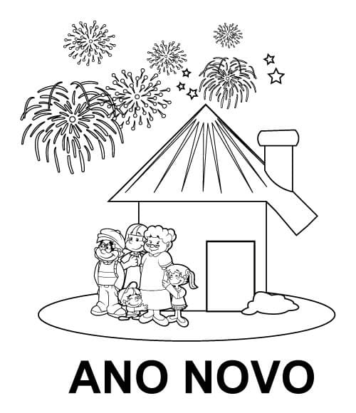 Desenho deAno Novo 2 para colorir