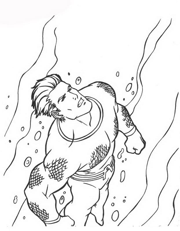 Desenho deAquaman com Raiva para colorir