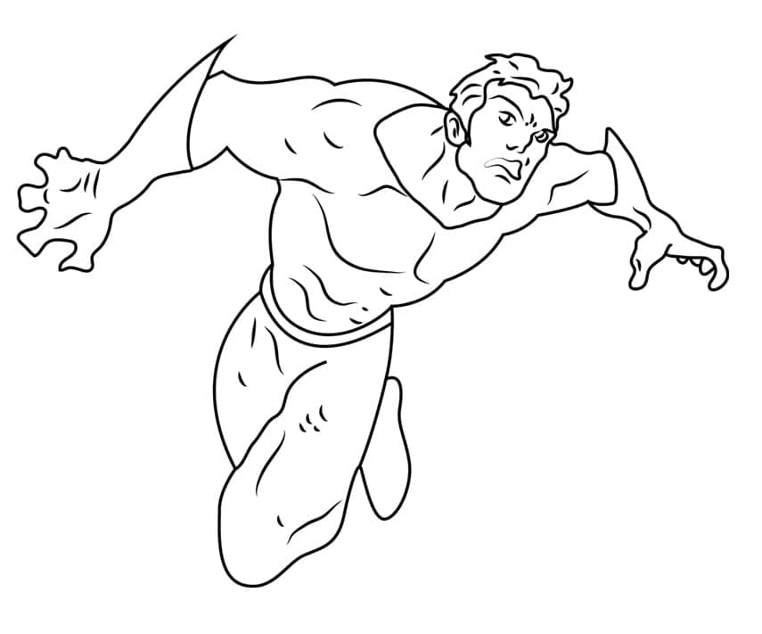 Desenho deAquaman em Ação para colorir