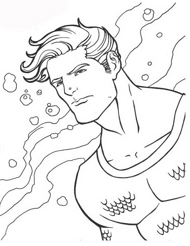 Desenho deAquaman Feliz para colorir