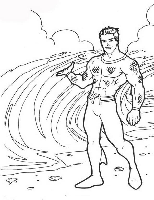 Desenho deAquaman Incrível 3 para colorir