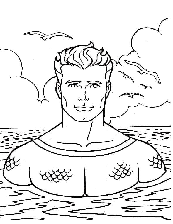 Desenho deAquaman Incrível 4 para colorir