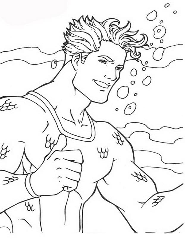 Desenho deAquaman Sorrindo para colorir