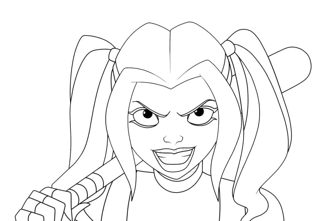 Desenho deArlequina Animada 6 para colorir