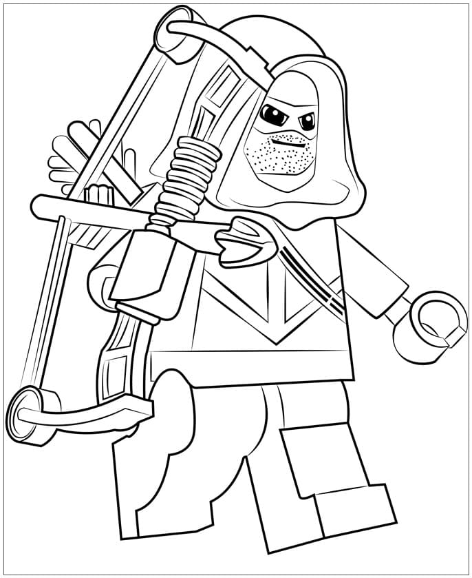 Desenho de Arqueiro Verde Lego para colorir