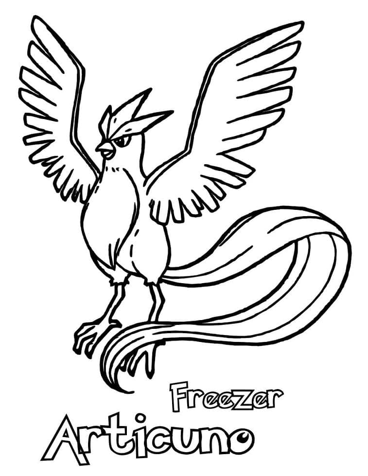 Desenho deArticuno Pokemon para colorir