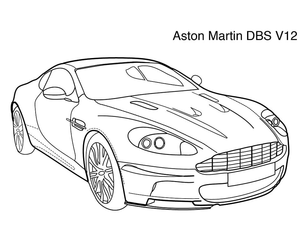 Desenho deAston Martin DBS V12 para colorir