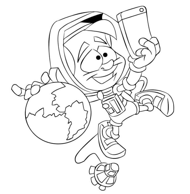 Desenho deAstronauta Engraçado para colorir