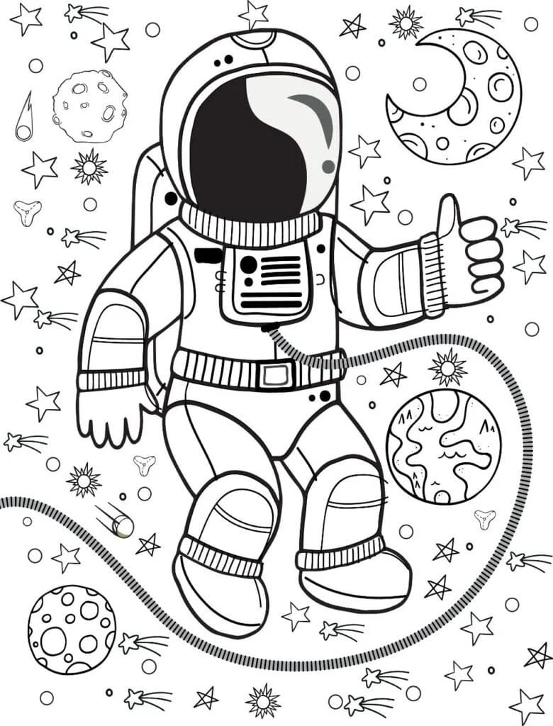 Desenho deAstronauta Incrível para colorir