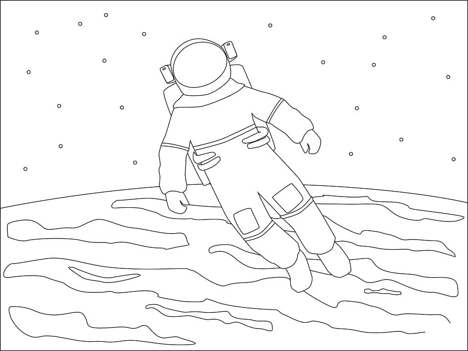 Desenho deAstronauta Simples para colorir