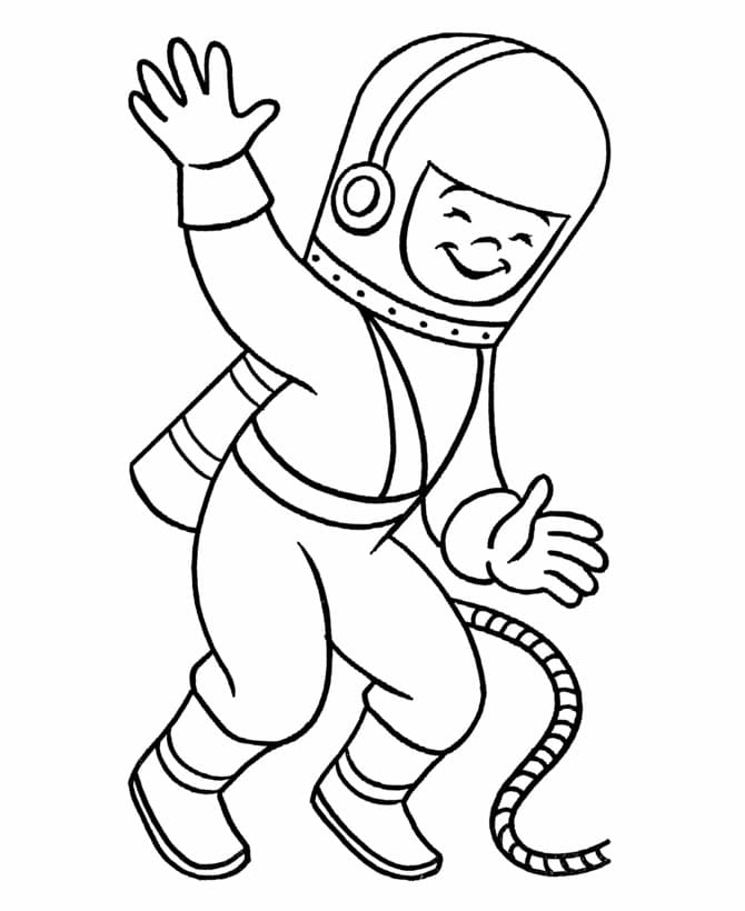 Desenho deAstronauta Sorrindo para colorir