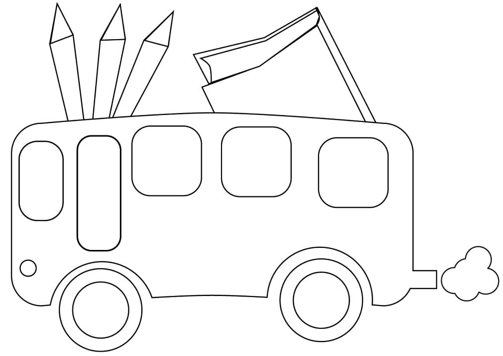 Desenho de Autocarro Escolar 14 para colorir