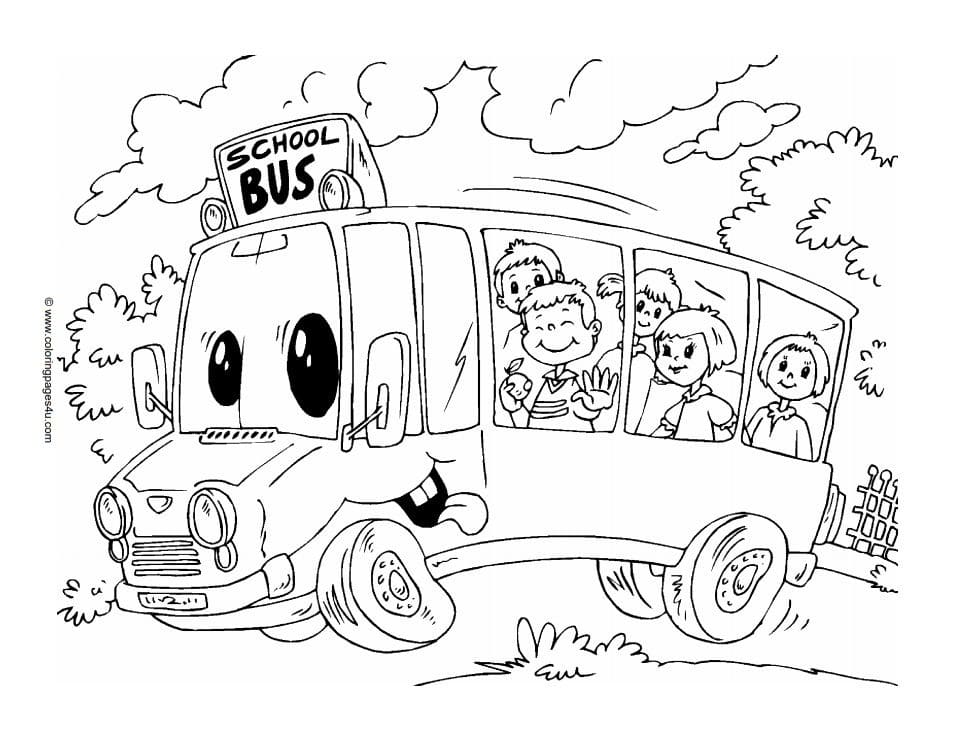 Desenho de Autocarro Escolar 4 para colorir