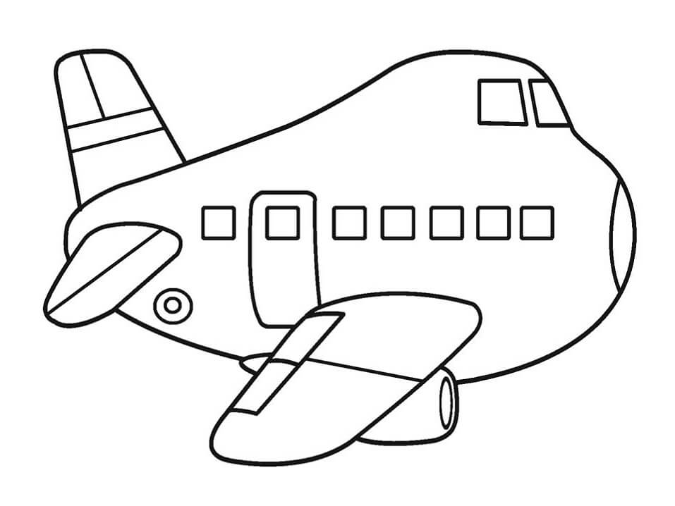 Desenho deAvião Comercial 1 para colorir