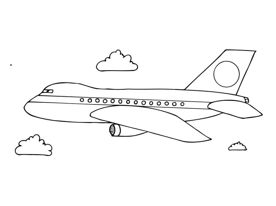 Desenho deAvião Comercial 2 para colorir