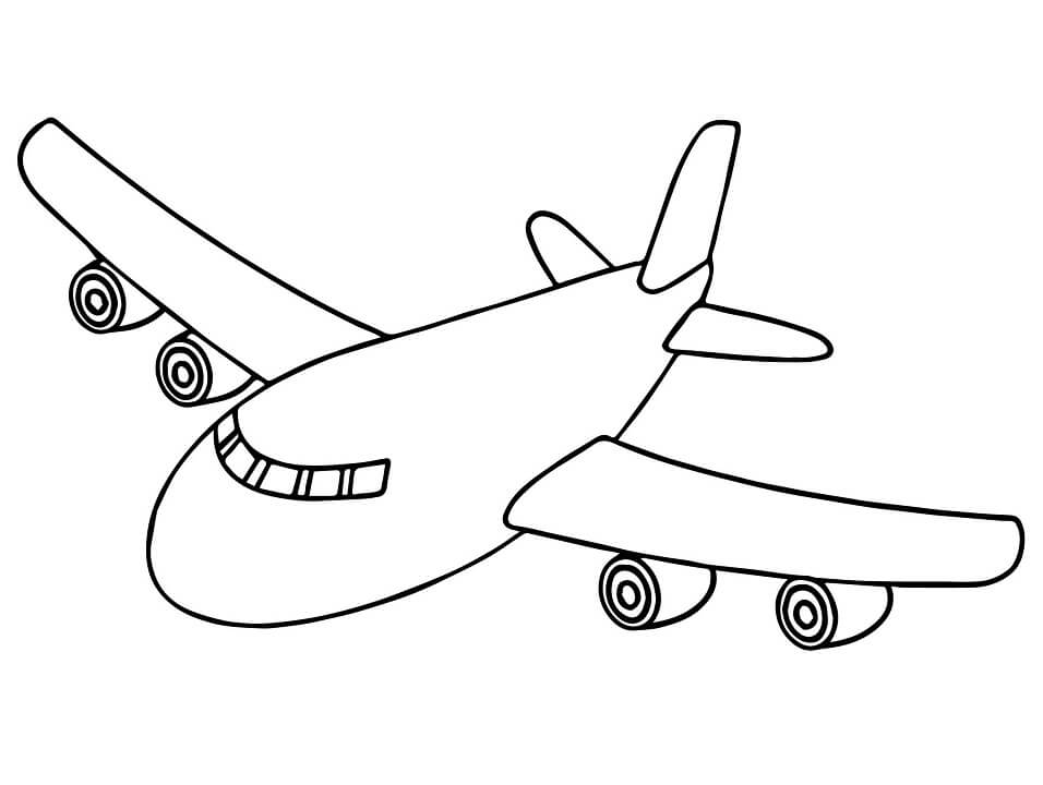 Desenho deAvião Comercial 3 para colorir