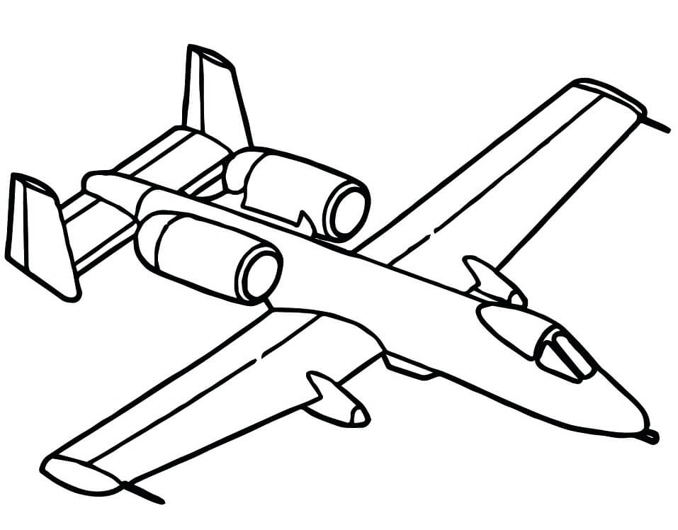 Desenho deAvião 3 para colorir