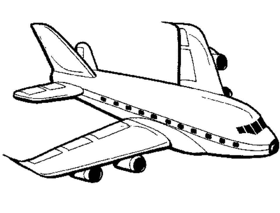 Desenho deAvião 4 para colorir