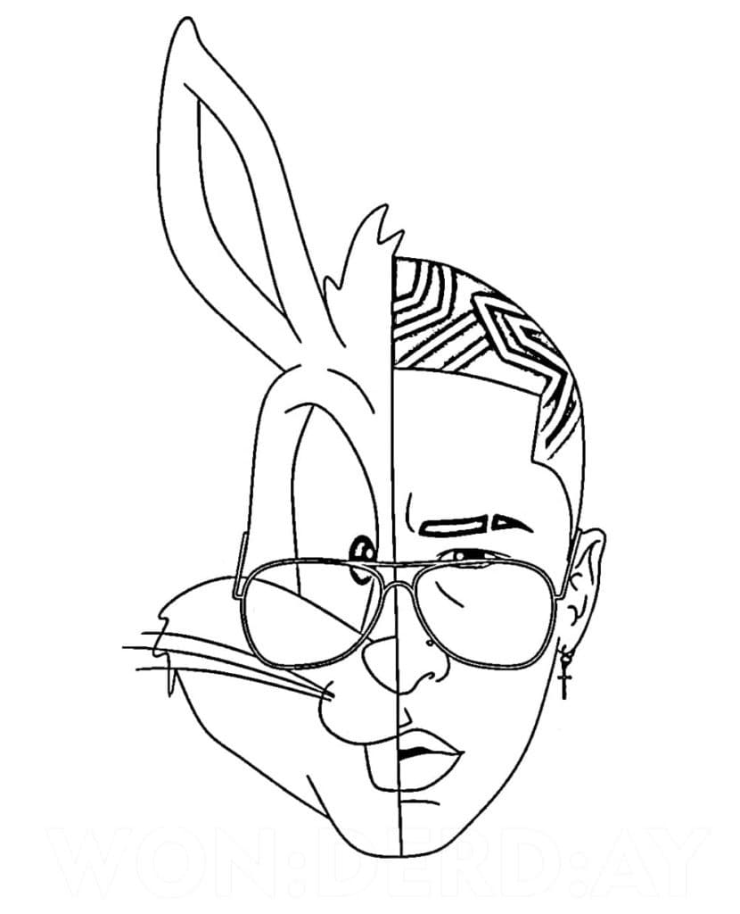 Desenho deBad Bunny 3 para colorir