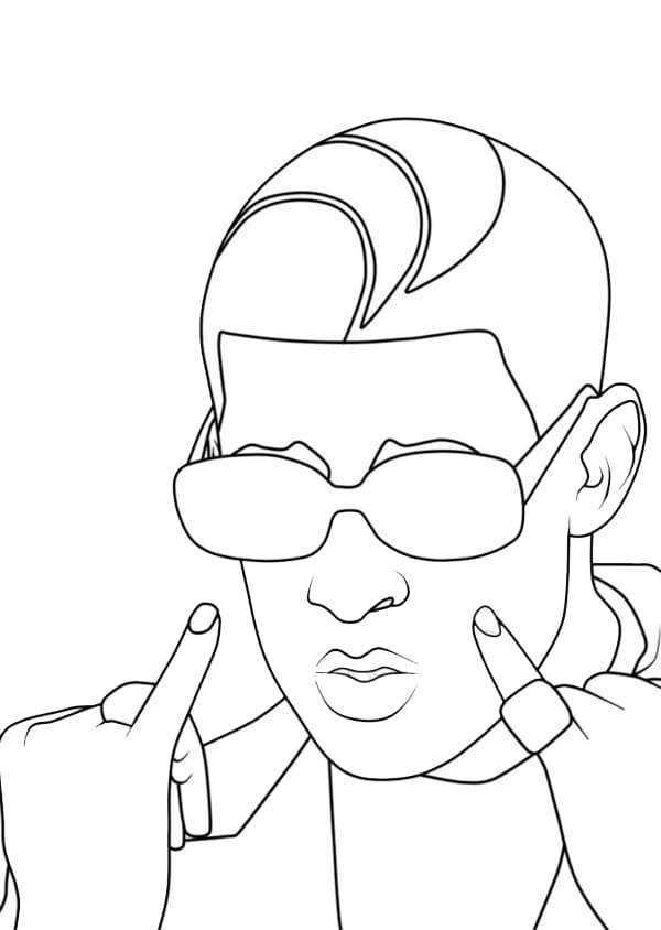 Desenho deBad Bunny 4 para colorir