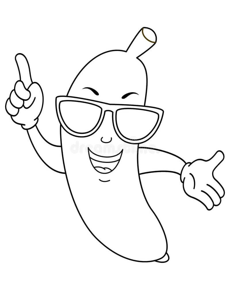 Desenho deBanana Engraçada 8 para colorir