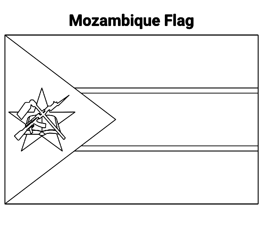 Desenho deBandeira de Moçambique 10 para colorir