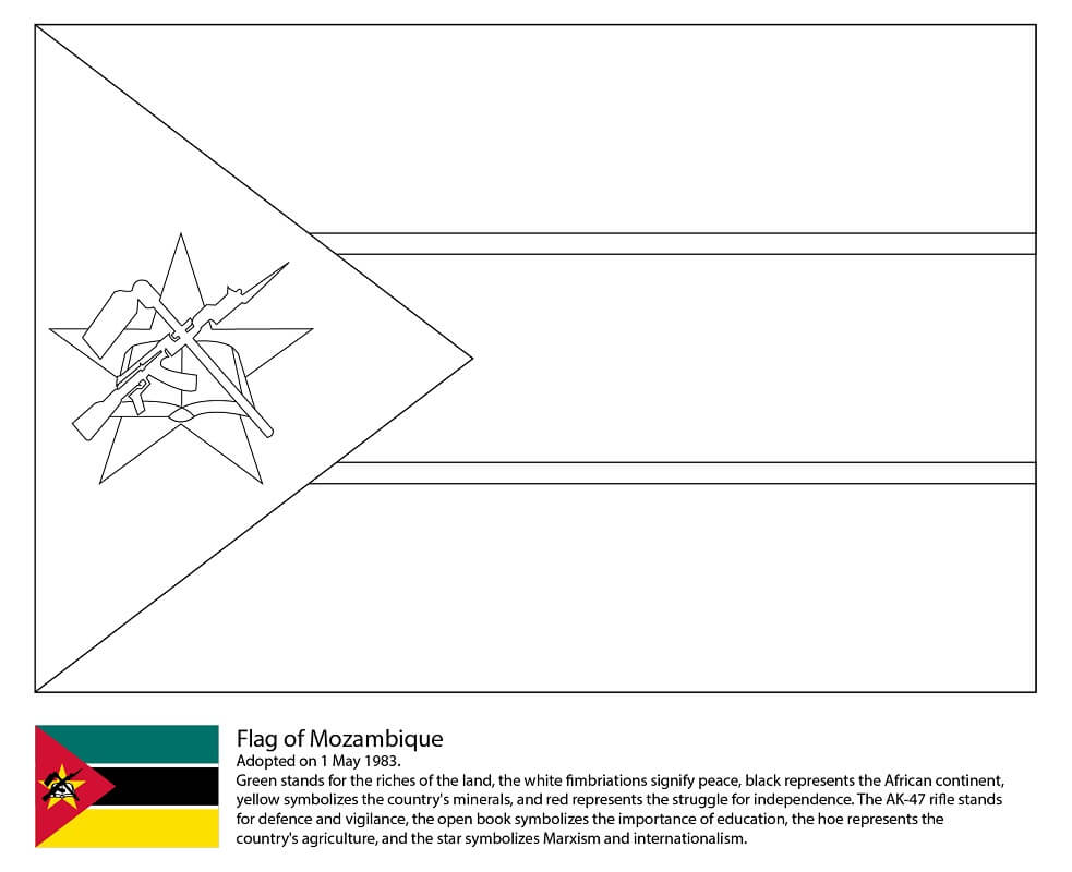 Desenho deBandeira de Moçambique 2 para colorir